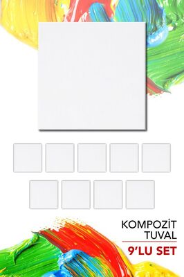 10x10 cm Pres Kompozit Tuval 9'lu Set