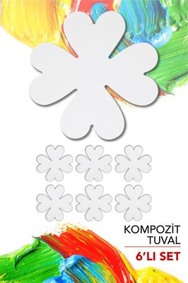 20 cm Yonca Pres Kompozit Tuval 6'lı Set