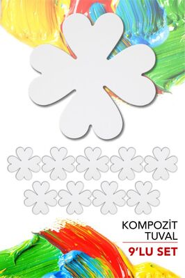 20 cm Yonca Pres Kompozit Tuval 9'lu Set