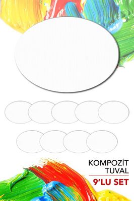 24x33 cm Pres Kompozit Elips Tuval 9'lu Set