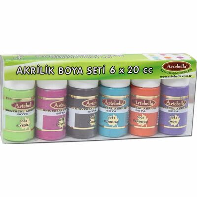 6'lı Universal Akrilik Boya 20 ml Set 2