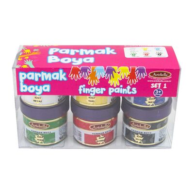 6'lı Yıkanabilir Parmak Boyası 50 ml Set 1