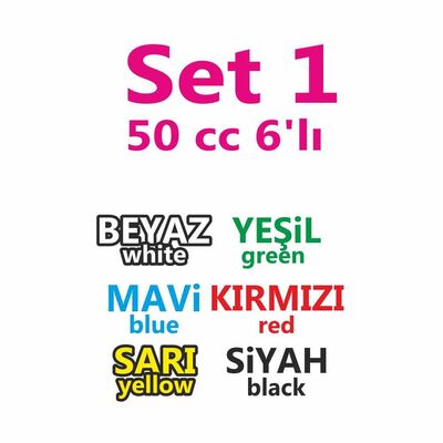 6'lı Yıkanabilir Parmak Boyası 50 ml Set 1