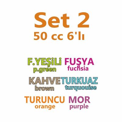 6'lı Guaj Boya 50 ml I Set 2