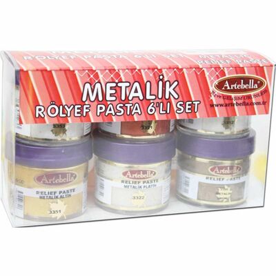 6'lı Rölyef Pasta Metalik 50 ml Set 1