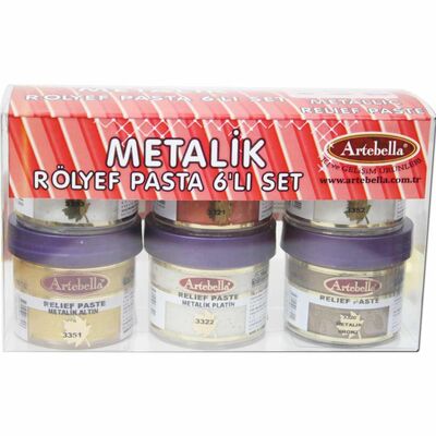 6'lı Rölyef Pasta Metalik 50 ml Set 1