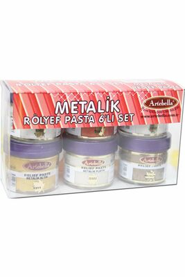 6'lı Rölyef Pasta Metalik 50 ml Set 1