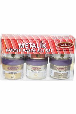 6'lı Rölyef Pasta Metalik 50 ml Set 1