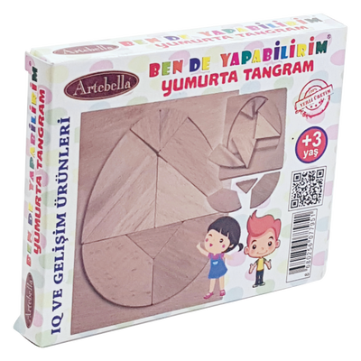 Eğitici Zeka Oyunları I Doğal Ahşap Yumurta Tangram +3 Yaş