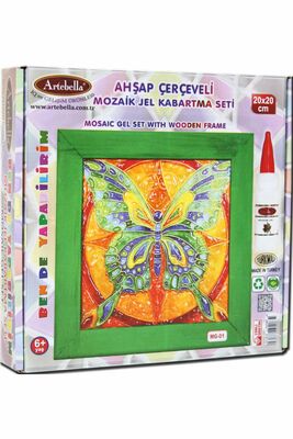 01 I Çocuk Ahşap Çerçeveli Mozaik Jel Kabartma Seti 20x20 cm