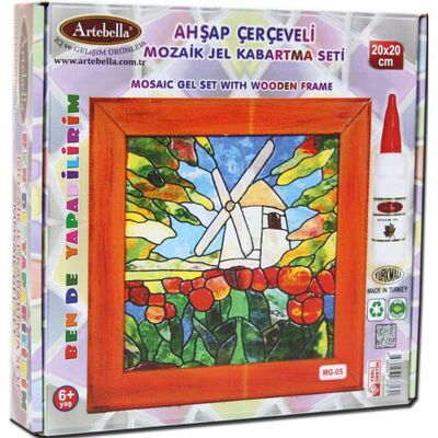 05 I Çocuk Ahşap Çerçeveli Mozaik Jel Kabartma Seti 20x20 cm