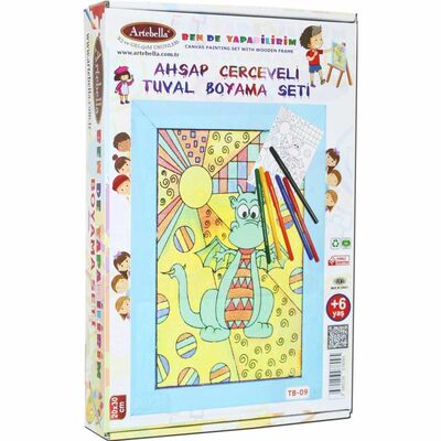 09 I Ahşap Çerçeveli Mandala Tuval Boyama Seti + 6 Yaş 20x30 cm