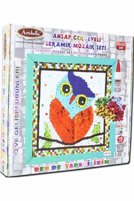 01 I Çocuk Ahşap Çerçeveli Seramik Mozaik Set +6 Yaş 32x32 cm