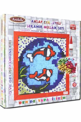 02 I Çocuk Ahşap Çerçeveli Seramik Mozaik Set +6 Yaş 32x32 cm