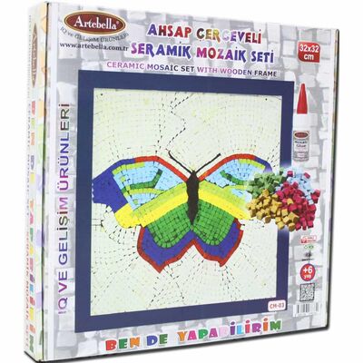 03 I Çocuk Ahşap Çerçeveli Seramik Mozaik Set +6 Yaş 32x32 cm