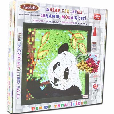 04 I Çocuk Ahşap Çerçeveli Seramik Mozaik Set +6 Yaş 32x32 cm