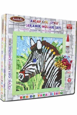 07 I Çocuk Ahşap Çerçeveli Seramik Mozaik Set +6 Yaş 32x32 cm