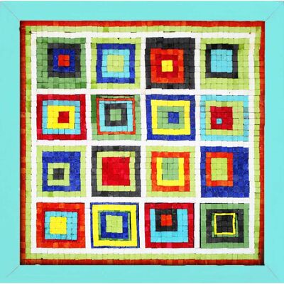 08 I Çocuk Ahşap Çerçeveli Seramik Mozaik Set +6 Yaş 32x32 cm