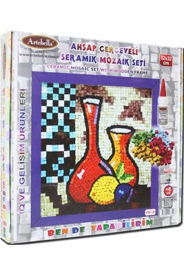 10 I Çocuk Ahşap Çerçeveli Seramik Mozaik Set +6 Yaş 32x32 cm