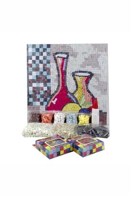 10 I Çocuk Ahşap Çerçeveli Seramik Mozaik Set +6 Yaş 32x32 cm