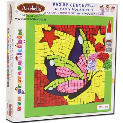 06 I Çocuk Ahşap Çerçeveli Seramik Mozaik Set 20x20 cm