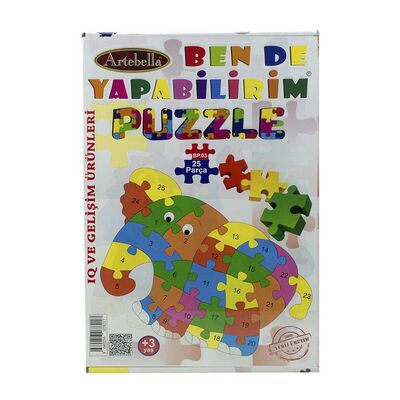 Çocuk Eğitici 24 Parça Puzzle I Fil +3 Yaş