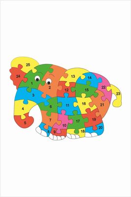 Çocuk Eğitici 24 Parça Puzzle I Fil +3 Yaş