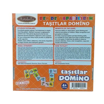 Zeka ve Dikkat Geliştiren Oyunlar I Taşıtlar Domino +4 Yaş