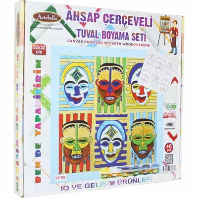 05 I Eğitici Ahşap Çerçeveli Tuval Boyama Seti + 6 Yaş 32x32 cm