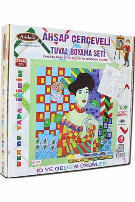 07 I Eğitici Ahşap Çerçeveli Tuval Boyama Seti + 6 Yaş 32x32 cm