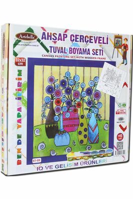 09 I Eğitici Ahşap Çerçeveli Tuval Boyama Seti + 6 Yaş 32x32 cm