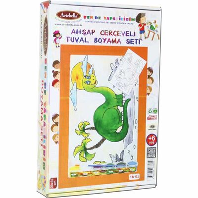 01 I Eğitici Ahşap Çerçeveli Tuval Boyama Seti + 6 Yaş 20x30 cm