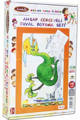 01 I Eğitici Ahşap Çerçeveli Tuval Boyama Seti + 6 Yaş 20x30 cm