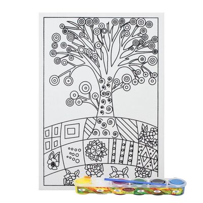 02 I Eğitici Ahşap Çerçeveli Tuval Boyama Seti + 6 Yaş 20x30 cm