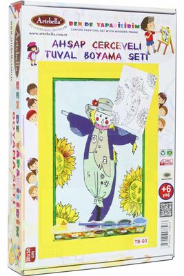 03 I Eğitici Ahşap Çerçeveli Tuval Boyama Seti + 6 Yaş 20x30 cm