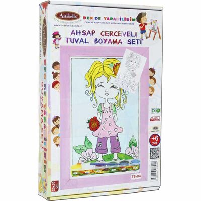 04 I Eğitici Ahşap Çerçeveli Tuval Boyama Seti + 6 Yaş 20x30 cm