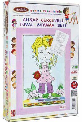 04 I Eğitici Ahşap Çerçeveli Tuval Boyama Seti + 6 Yaş 20x30 cm