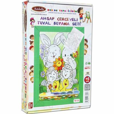 05 I Eğitici Ahşap Çerçeveli Tuval Boyama Seti + 6 Yaş 20x30 cm