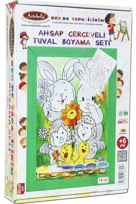 05 I Eğitici Ahşap Çerçeveli Tuval Boyama Seti + 6 Yaş 20x30 cm