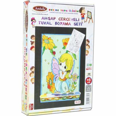 06 I Eğitici Ahşap Çerçeveli Tuval Boyama Seti + 6 Yaş 20x30 cm