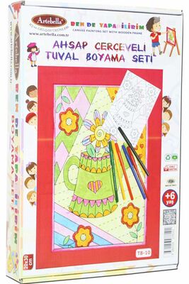 10 I Ahşap Çerçeveli Mandala Tuval Boyama Seti + 6 Yaş 20x30 cm