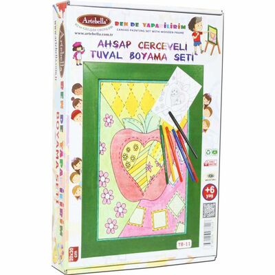 11 I Ahşap Çerçeveli Mandala Tuval Boyama Seti + 6 Yaş 20x30 cm