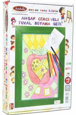 11 I Ahşap Çerçeveli Mandala Tuval Boyama Seti + 6 Yaş 20x30 cm