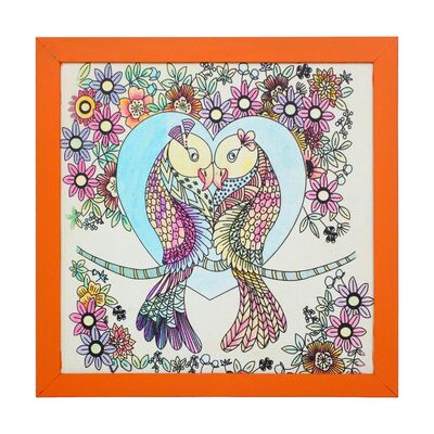 09 I Ahşap Çerçeveli Mandala Tuval Boyama Seti + 6 Yaş 32x32 cm