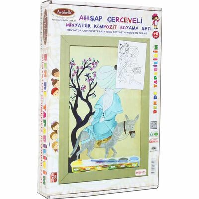 05 I Ahşap Çerçeveli Minyatür Kompozit Boyama Seti + 6 Yaş 20x30 cm